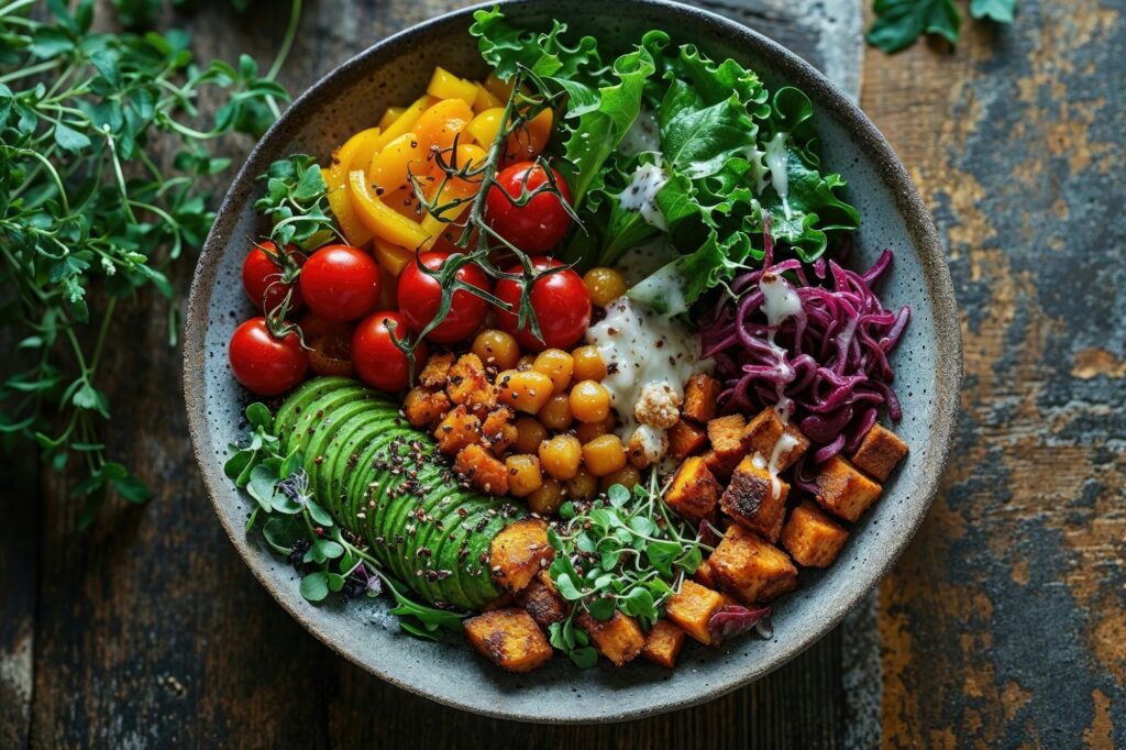 Buddha bowl, healthy and balanced food